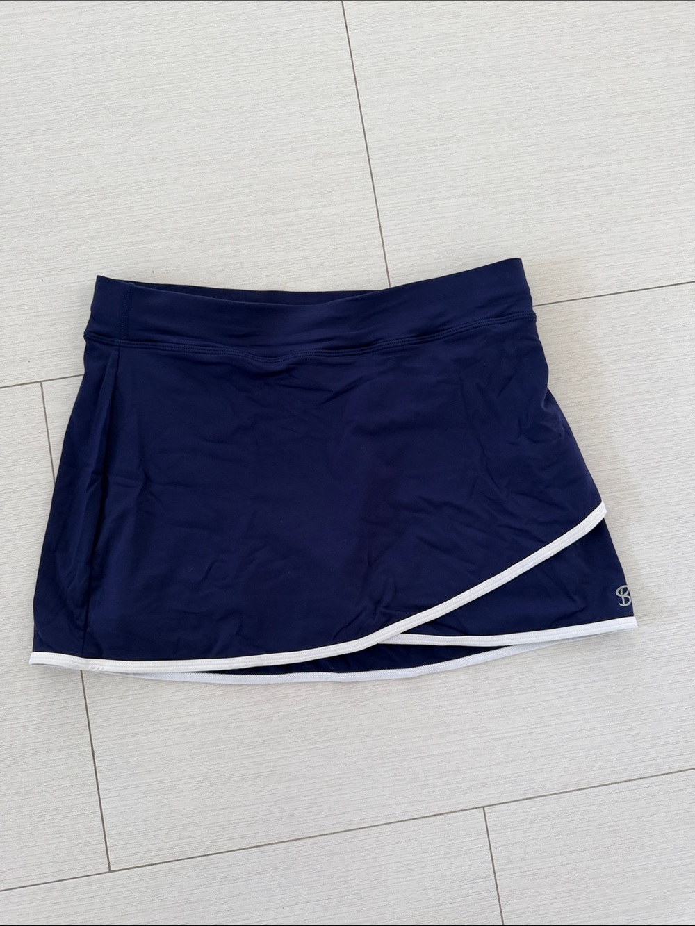 Women's Navy Athletic Skort with White Trim